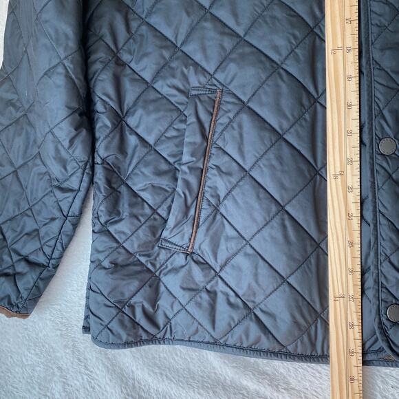 Peter Millar Suffolk Quilted Car Coat Men Size L Black Barn Puffer Jacket Preppy - Picture 12 of 12